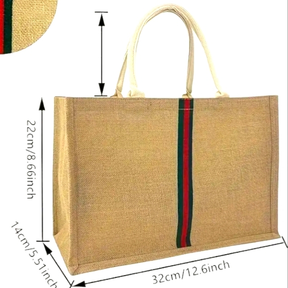 Woven Khaki Fashion Tote  💚❤️💚 - Picture 17 of 17
